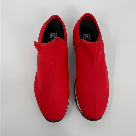IRI NYC Wes Neoprene slip-on sneaker shoe red heel stretch black comic new 39 9 - Picture 3 of 6